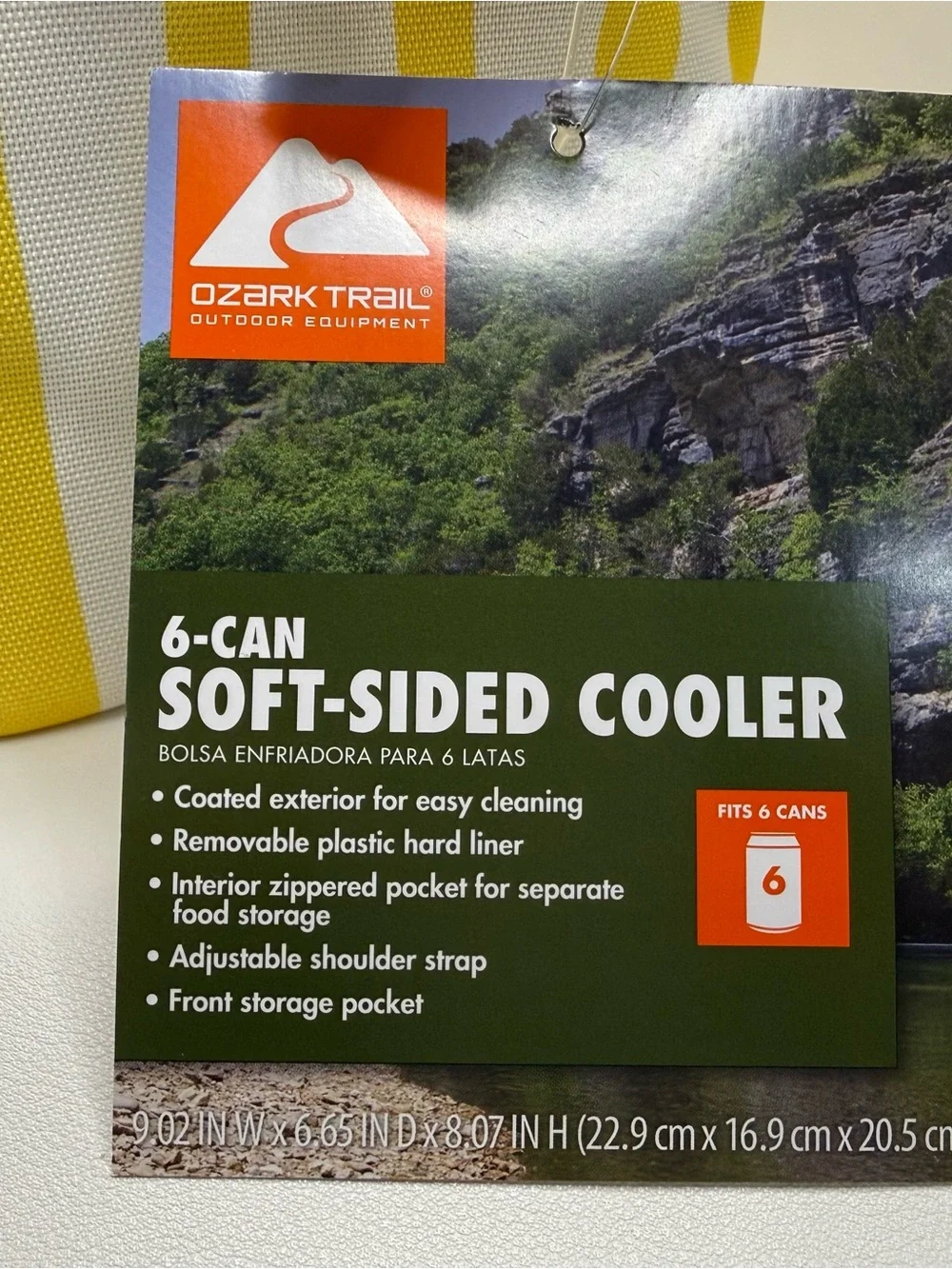 Ozark Trail Yellow and White Striped Soft-Sided Cooler